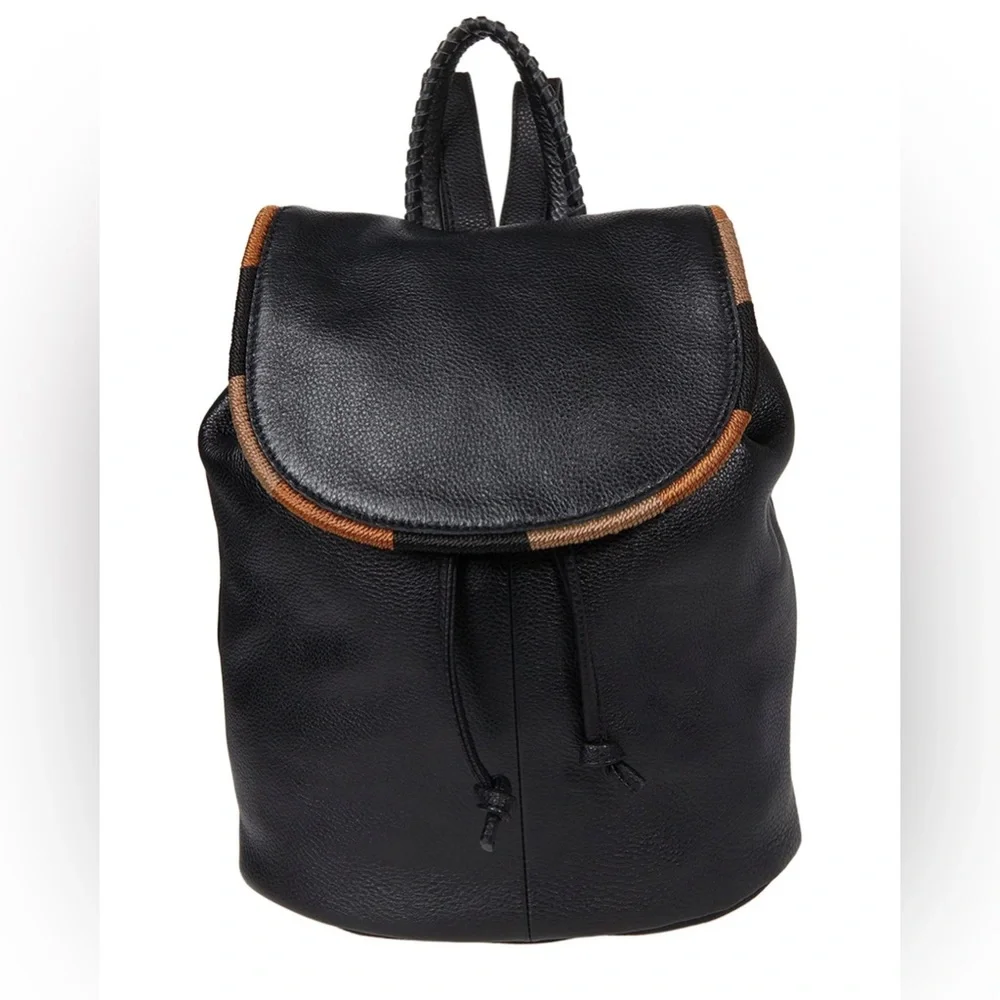 The Sak Black Backpack with Brown Trim